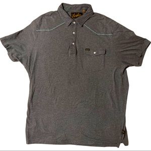 Howler Bros. heather gray western yoke polo sz XL